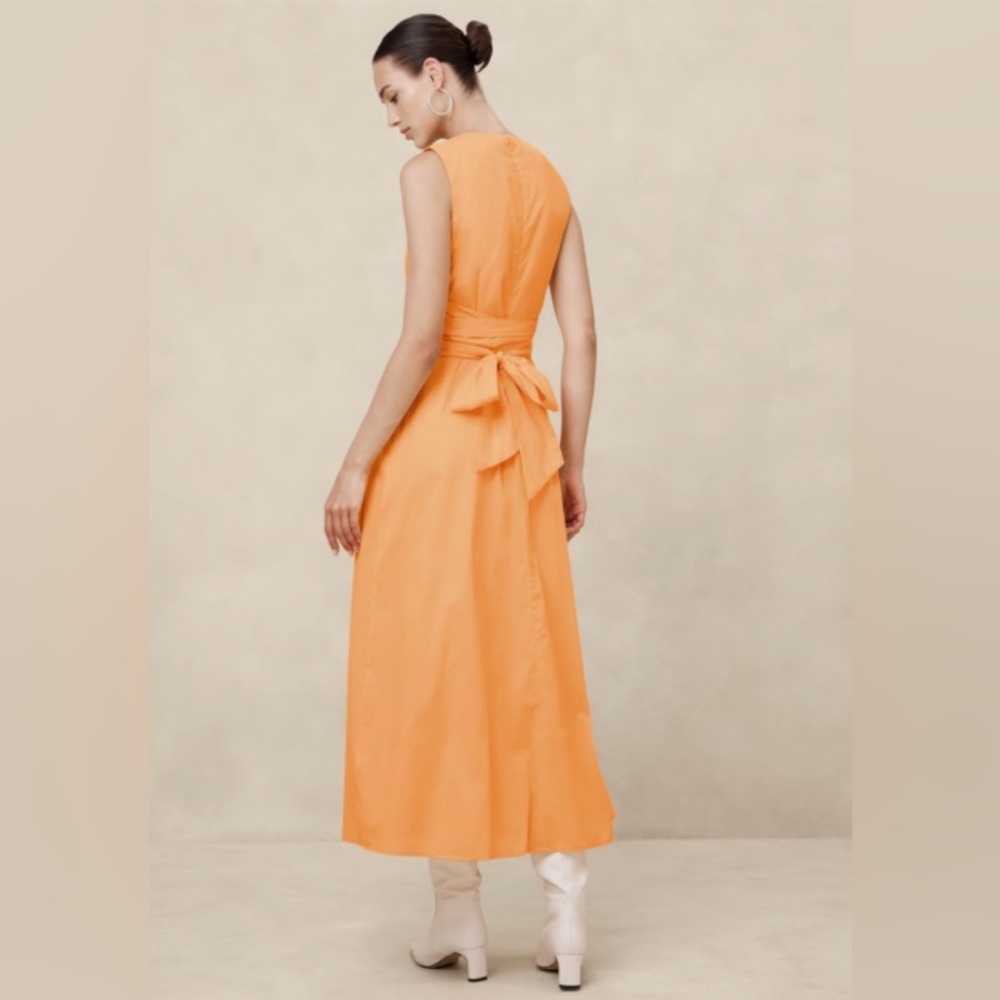 Banana Republic Gold Maxi Dress with Back Tie